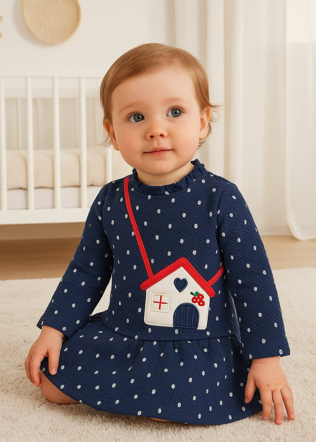 Vestido para niña con bolso bordado 299178