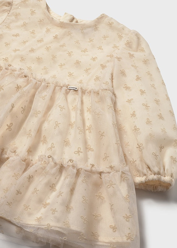 Vestido tul flocado 290779