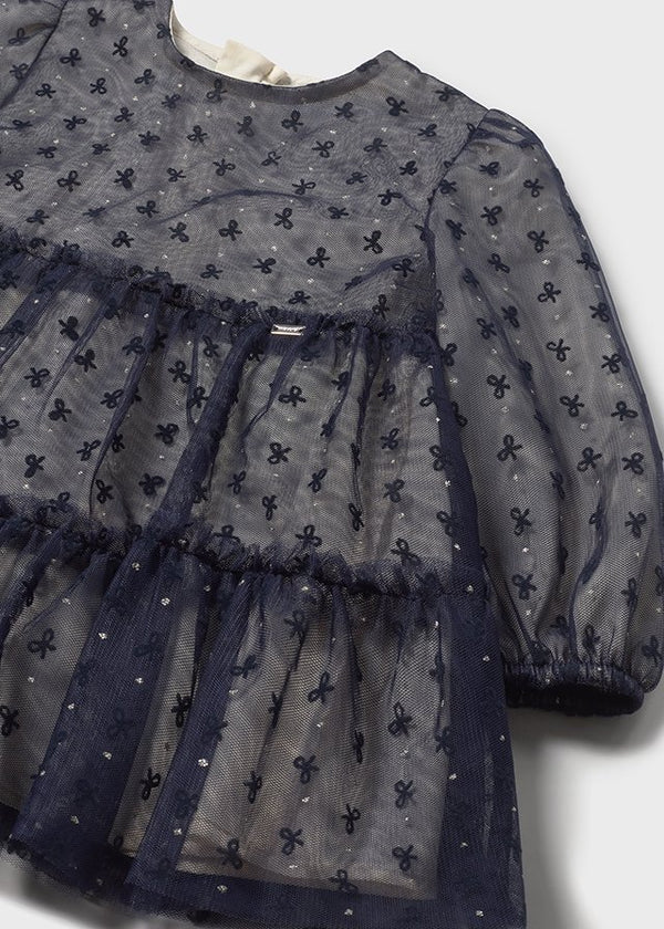 Vestido tul flocado 290781