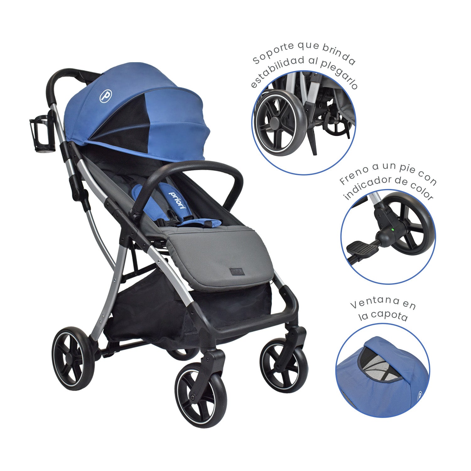 Coche Para Bebe Nova azul Priori