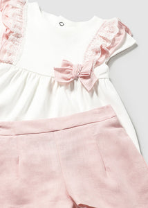 Conjunto bermuda combinado lino 123611