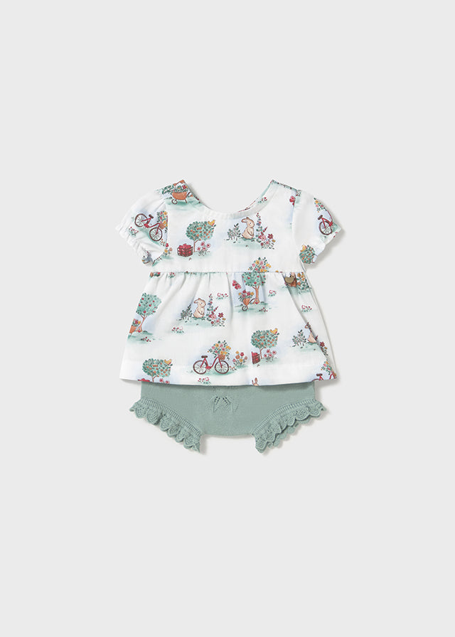 Conjunto de short tejido para niña 125790
