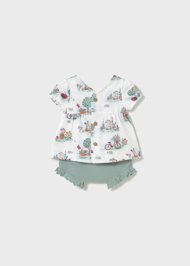 Conjunto de short tejido para niña 125790