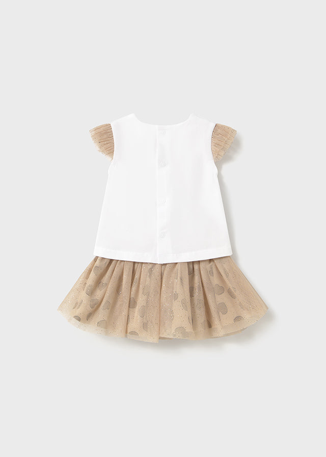 Conjunto de falda con tul 187439