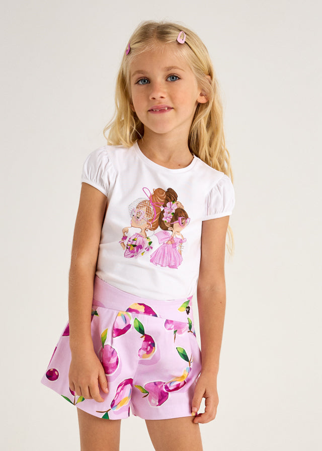 Falda pantalon estampado para niña 390520
