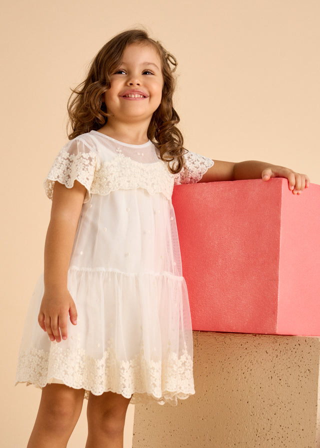 Vestido tul bordado 390937
