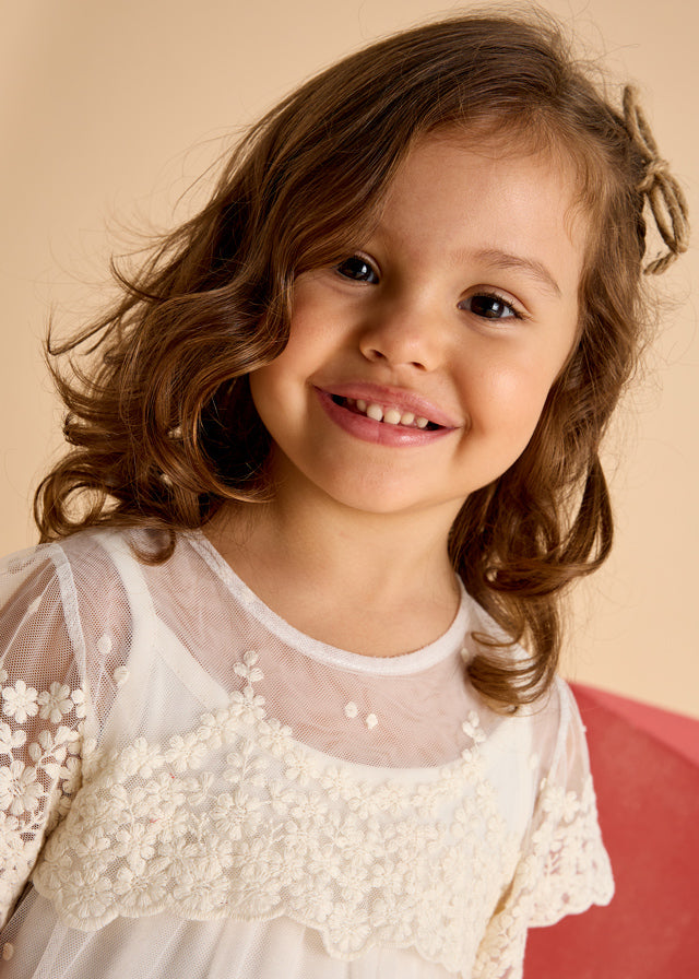 Vestido tul bordado 390937