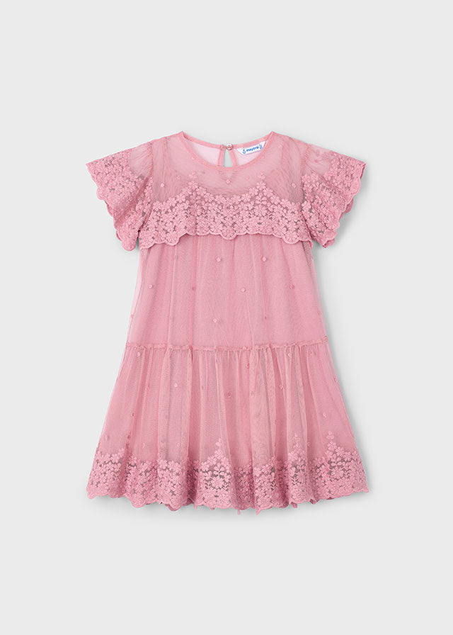 Vestido tul bordado 390939