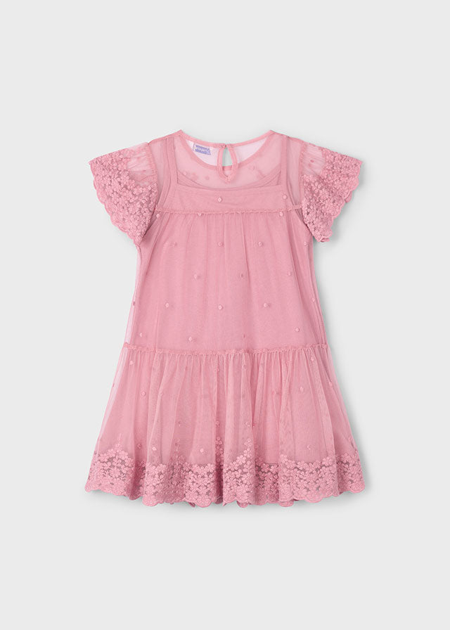 Vestido tul bordado 390939