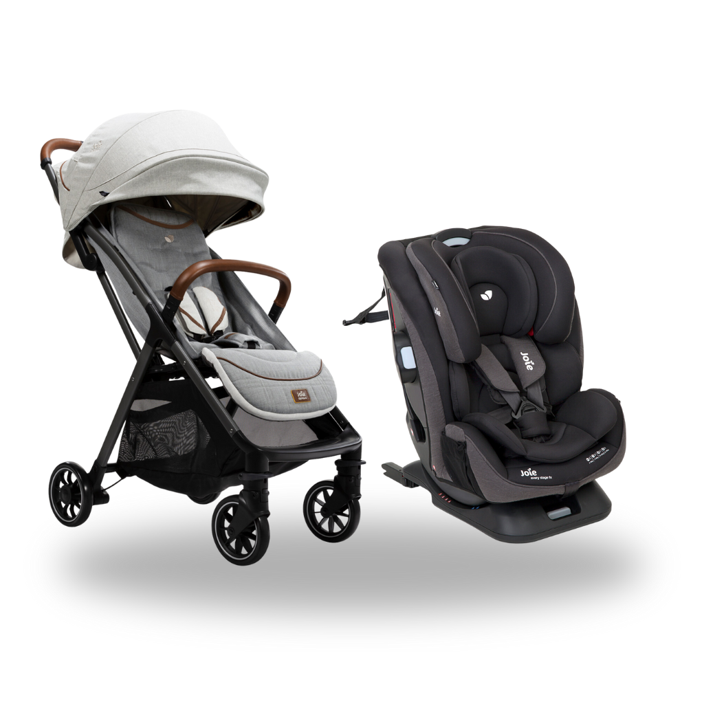 Combo Coche Joie Signature Parcel Oyster + Silla de carro Every Stage FX Coal