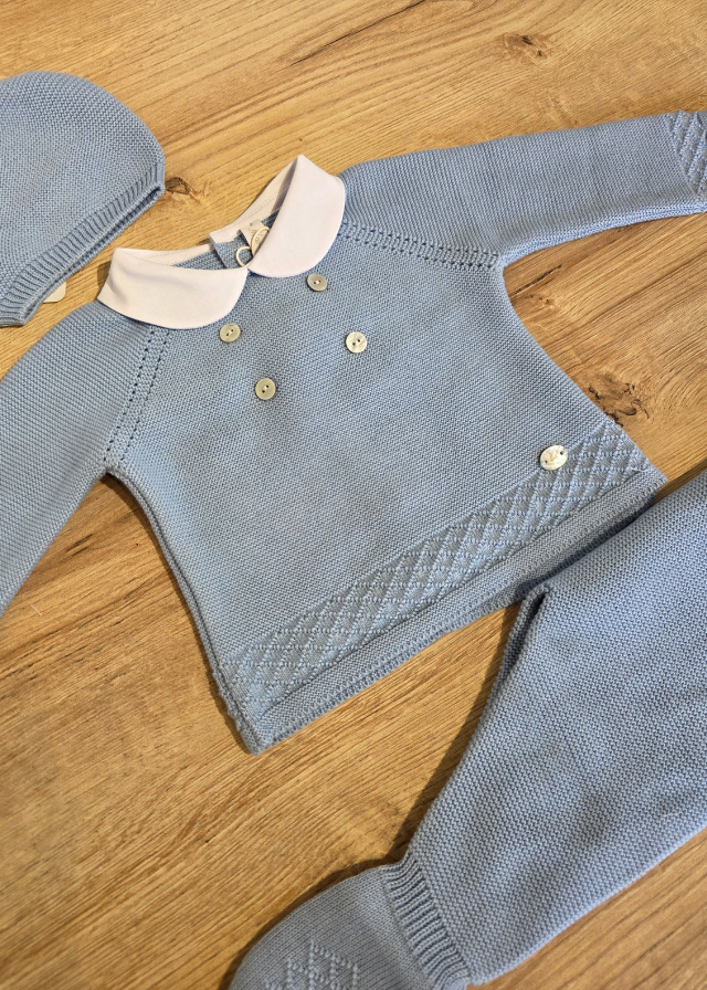 Conjunto de primer dia para niño con gorro 004-10257 A12