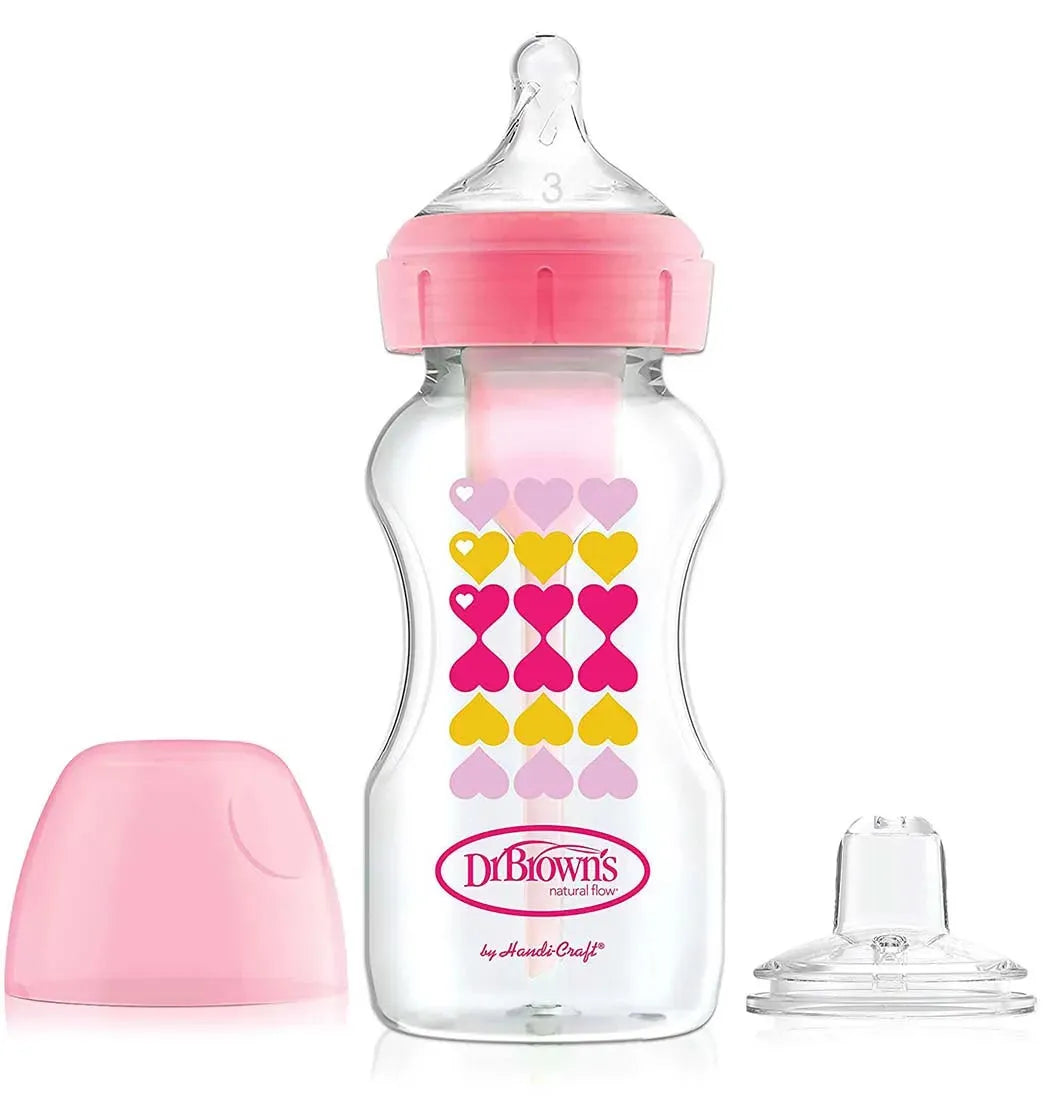 Biberón anti cólicos de  Transición 2 en 1 9 oz - Rosado D1727