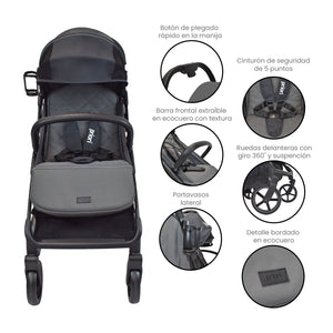 Coche Para Bebe Nova Gris Priori