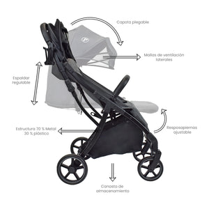 Coche Para Bebe Nova Gris Priori