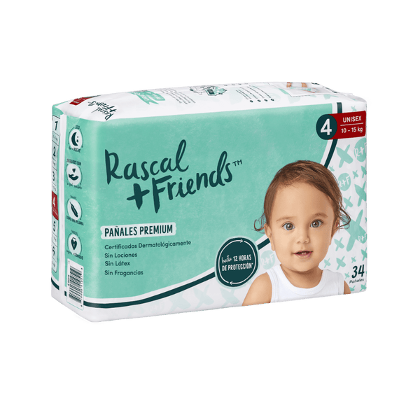 Pañales Rascal + Friends Etapa 4 X 34 Unds (10-15 kg)
