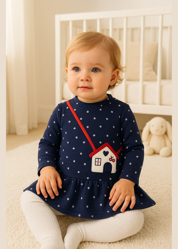 Vestido para niña con bolso bordado 299178