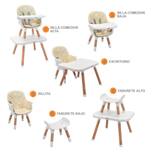 Comedor infantil 6 en 1 Mila Beige Priori