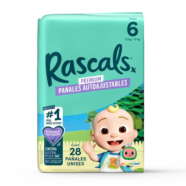 Pañales PANTS Rascal Cocomelon  Etapa 6 X 28 Unds (12-17 kg)