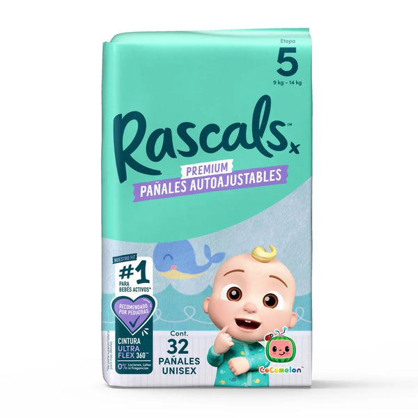 Pañales PANTS Rascal Cocomelon  Etapa 5 X 32 Unds (9-14 kg)