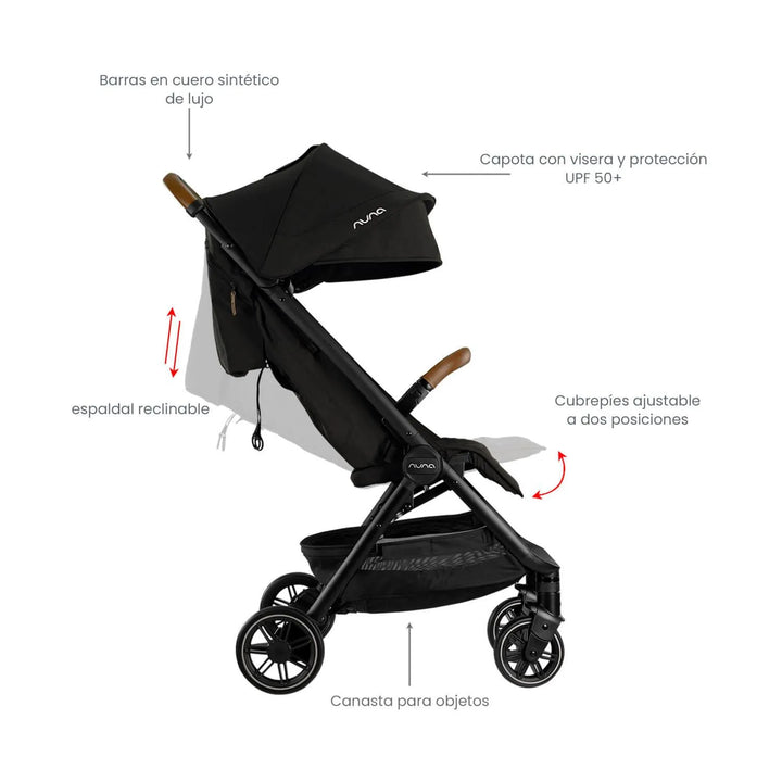 Coche de Bebé Nuna Ultracompacto TRVL + Pipa Urban Caviar - La Tienda de Salo