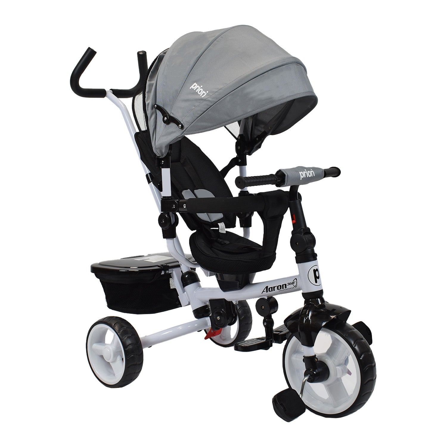 Triciclo Paseador Aaron 360 Bebe Priori Gris