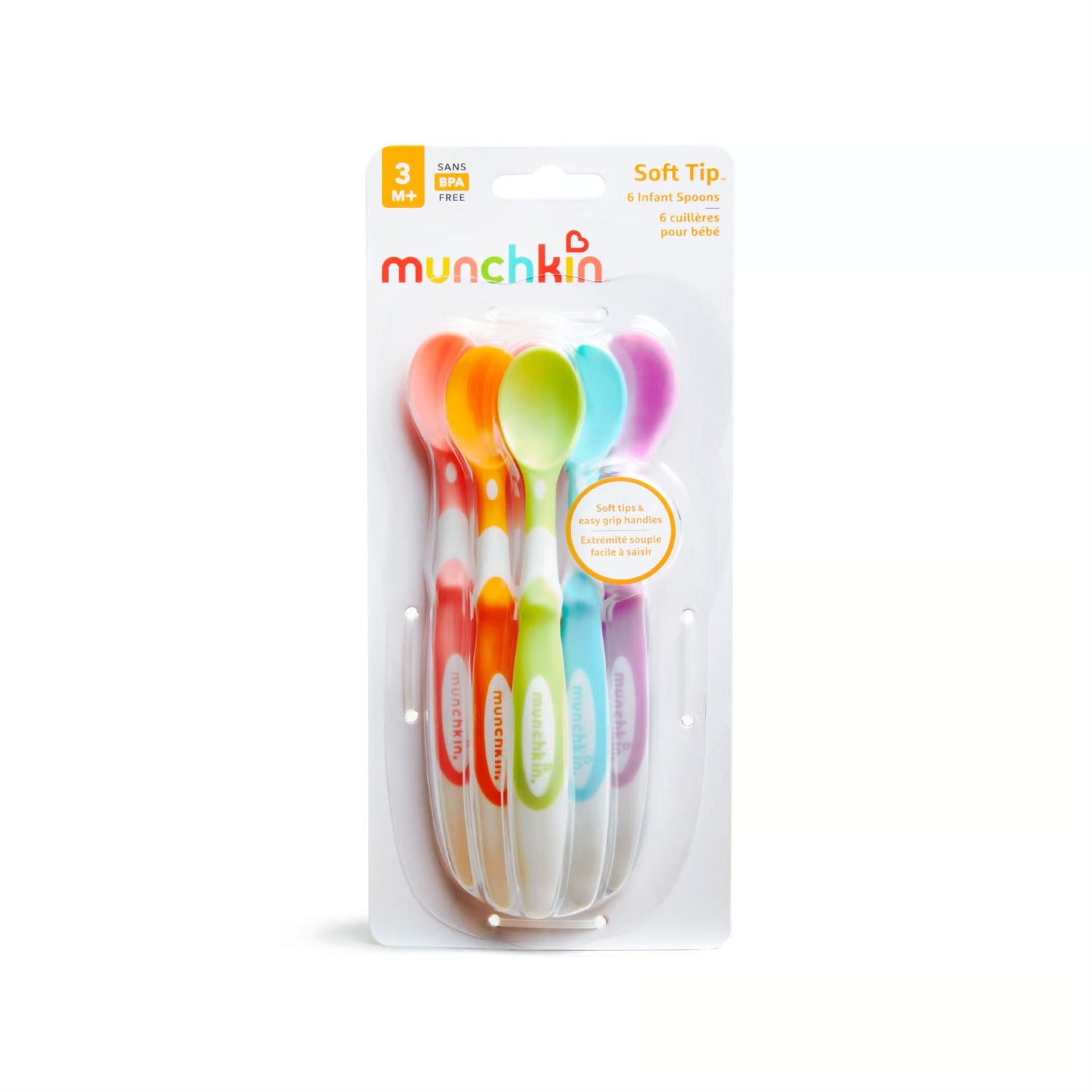 Cuchara Bebe Silicona Punta Suave X 6 Multicolor - MUNCHKIN