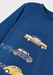 Camiseta vehiculos azul Mayoral